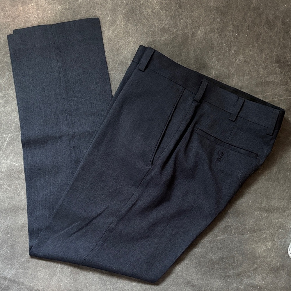 Louis Raphael Tailored navy herringbone dress pants 32x30 NWOT